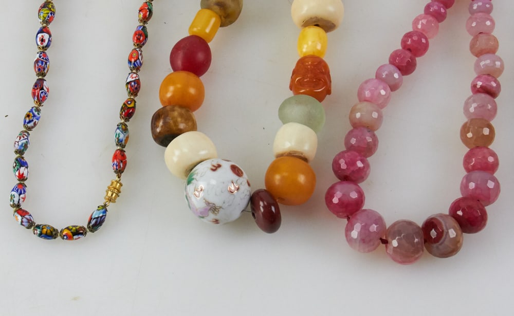 Assorted Necklaces, Turquoise, Amber, Rose Quartz, etc. - 4