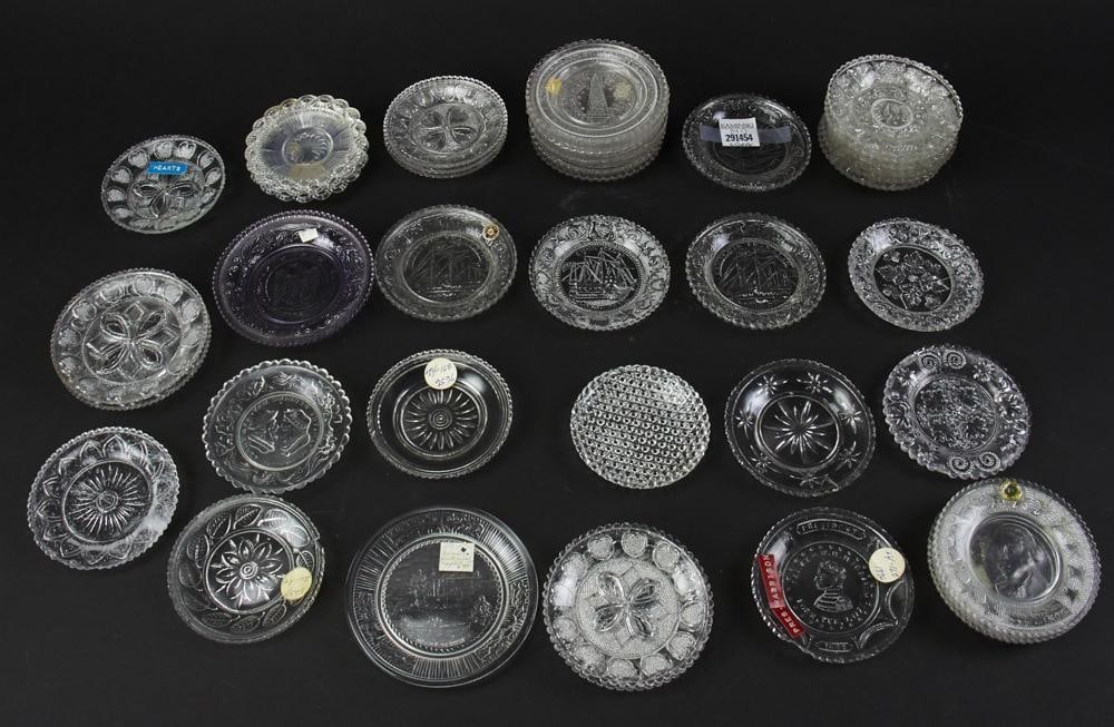 19thC Lacy Glass Cup Plates, Some Boston and Sandwich Glass (1 of 10)