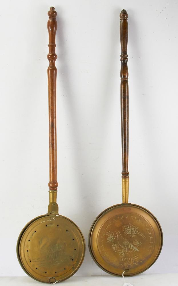 Two 19thC Brass Bed Warmers - 3