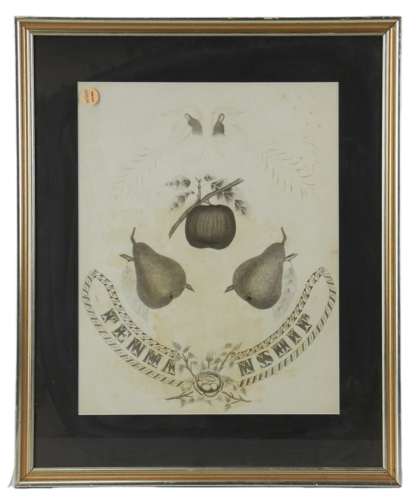 Framed 19thC Calligraphy Piece, "Penmanship" (1 of 5)