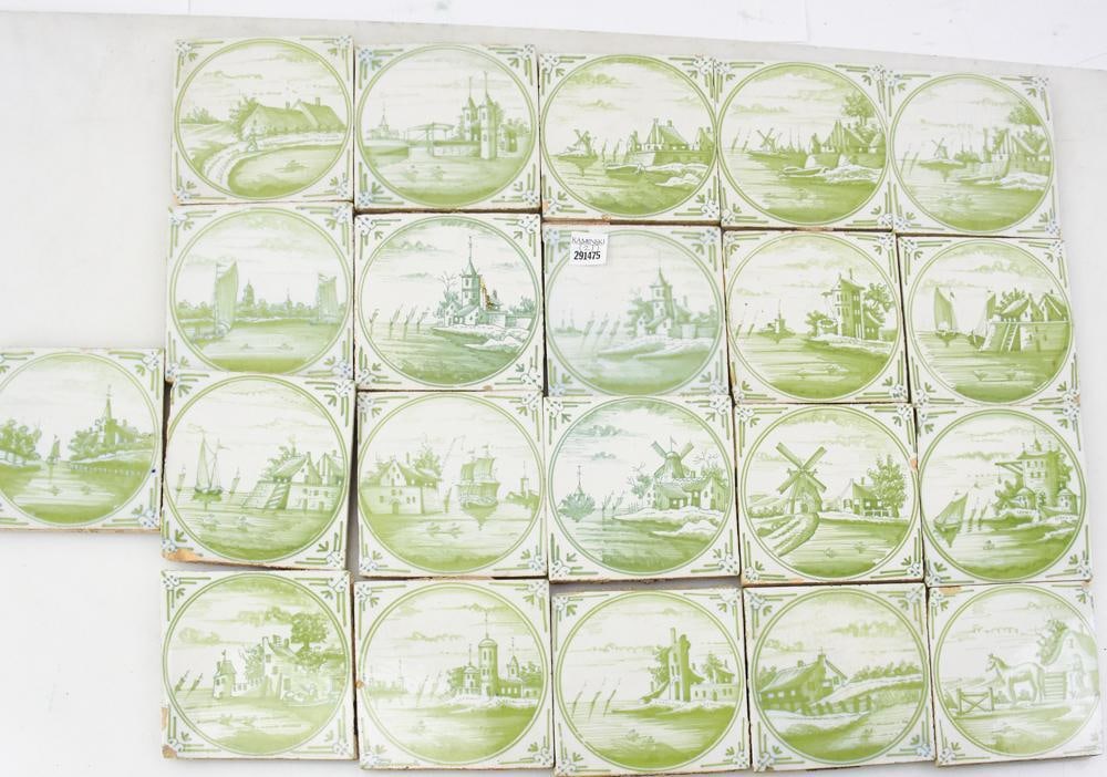 Set 19thC Dutch Delft Tiles with Scenes of Holland (1 of 5)