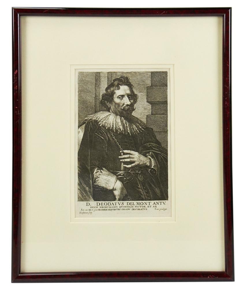 Dieudonne Delmont Belgian Etching Sir Anthony Van Dyke (1 of 6)
