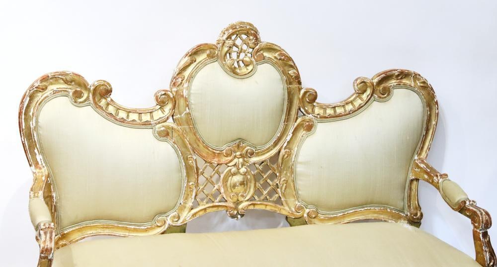 French Giltwood Settee - 2