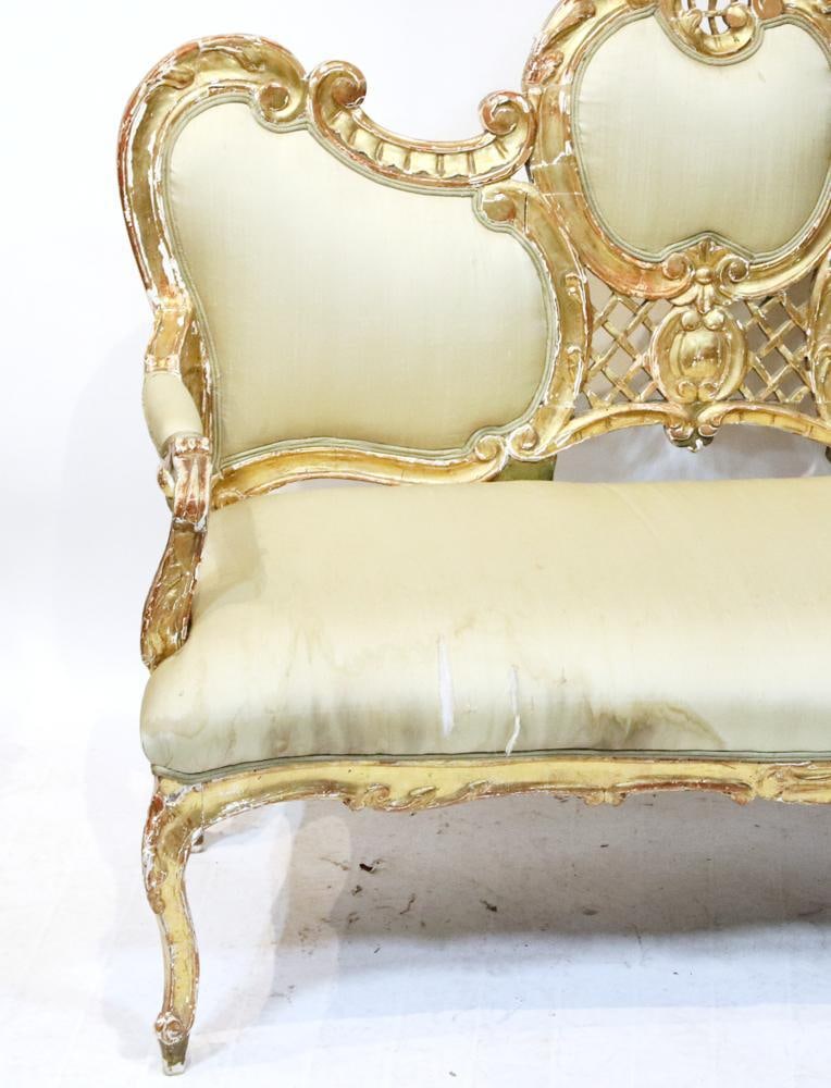 French Giltwood Settee - 4