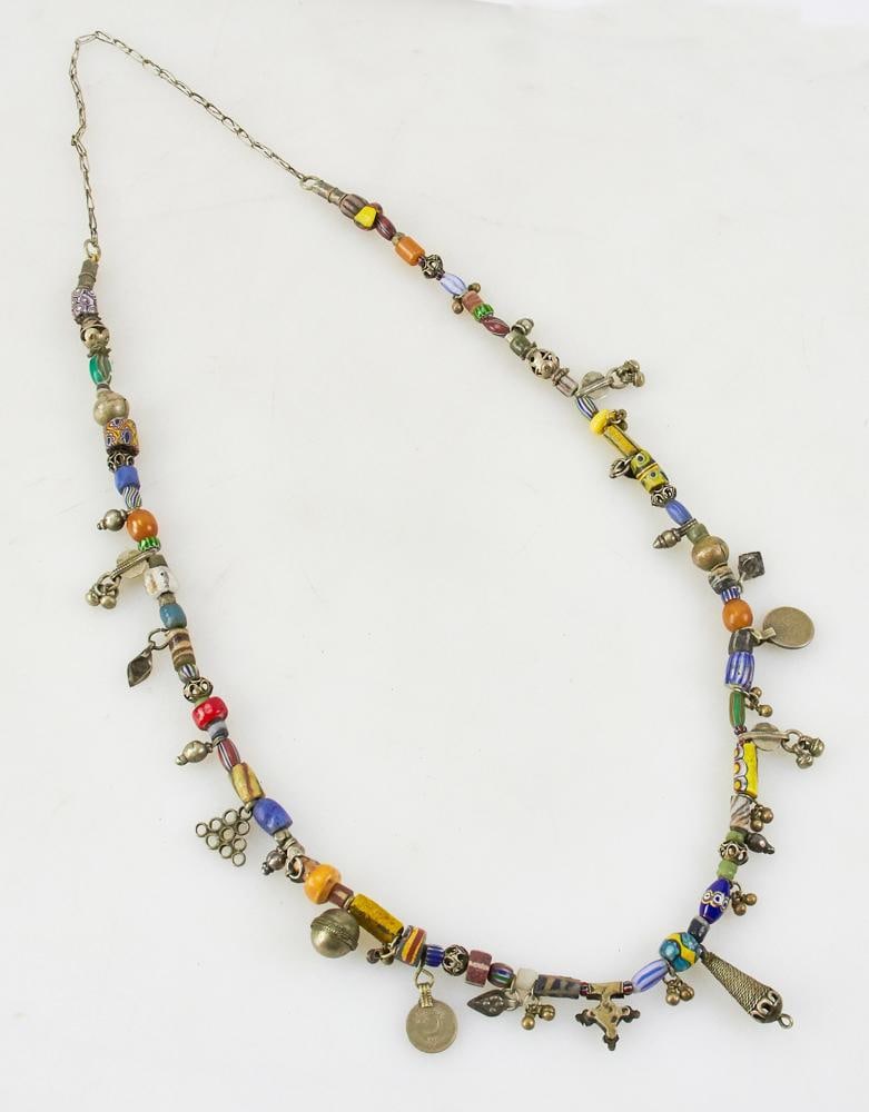 Antique African Trade Bead Necklace: Antique African trade bead necklace. Provenance: Wakefield, Massachusetts collection.