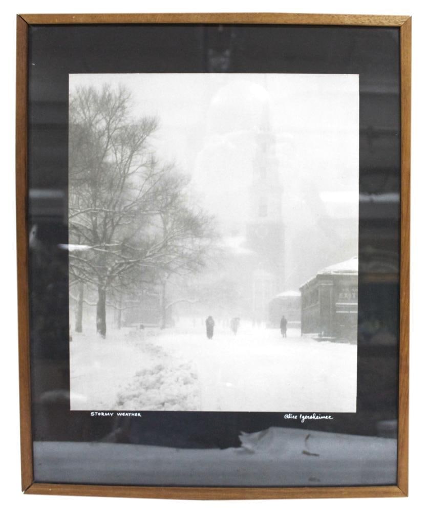 Alice Igersheimer, "Stormy Weather", Photograph: Alice Igersheimer, "Stormy Weather", photograph, 14" x 12" (image), framed 21" x 17". Provenance: Wenham, Massachusetts collection.