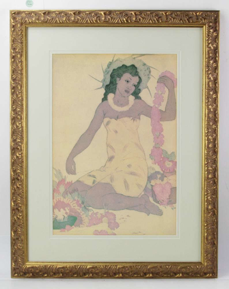 Paul Gauguin Print: Paul Gauguin print, 23" x 16", framed 34" x 27". Provenance: The Villages, Florida collection.
