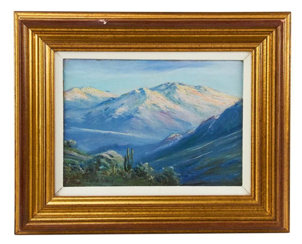 F. Vial, Mountain Landscape, Oil on Board (1 of 8)