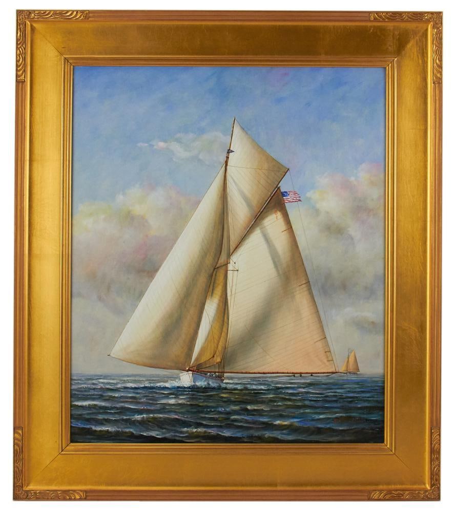 D. Taylor, American Sailboat, Oil on Canvas (1 of 4)