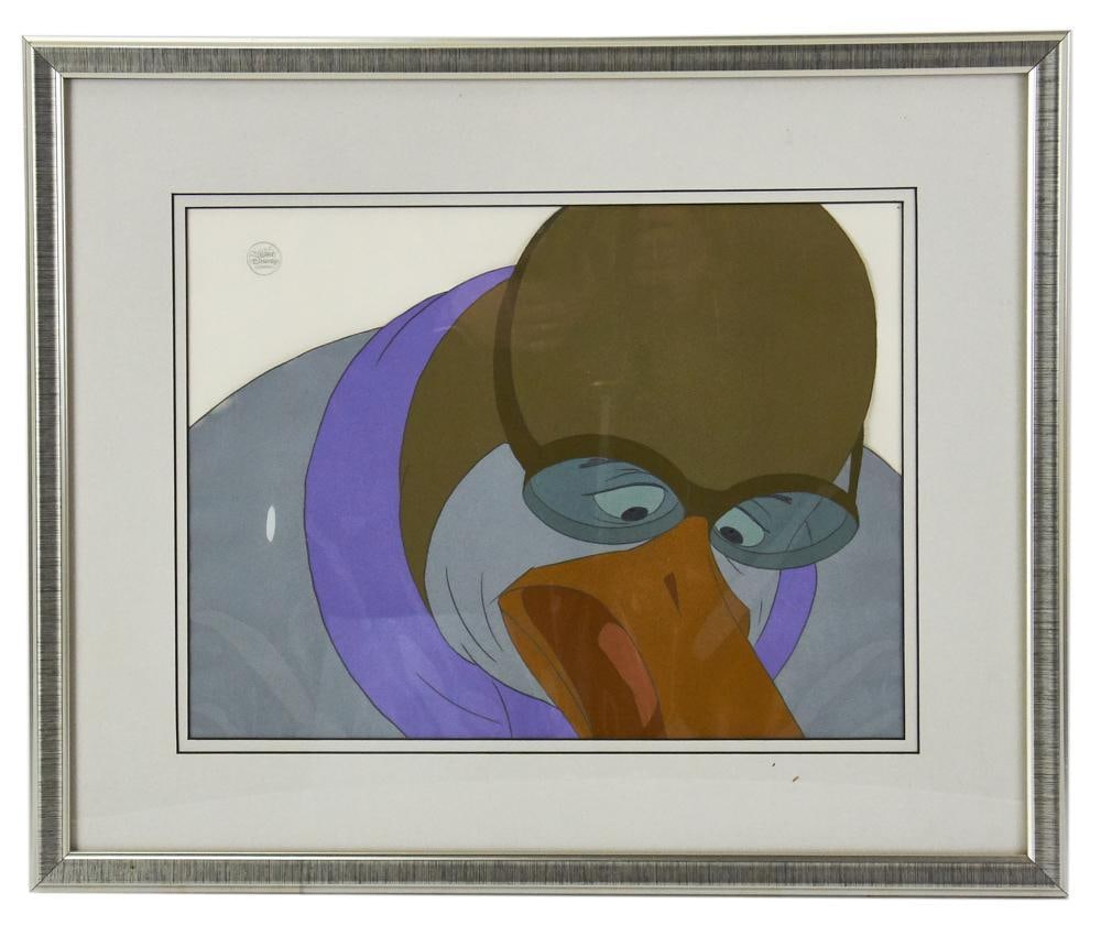 Walt Disney Cell, 1973 Film Robin Hood: Walt Disney cell, 1973 film Robin Hood, framed 10" x 14". Provenance: Wakefield, Massachusetts collection.