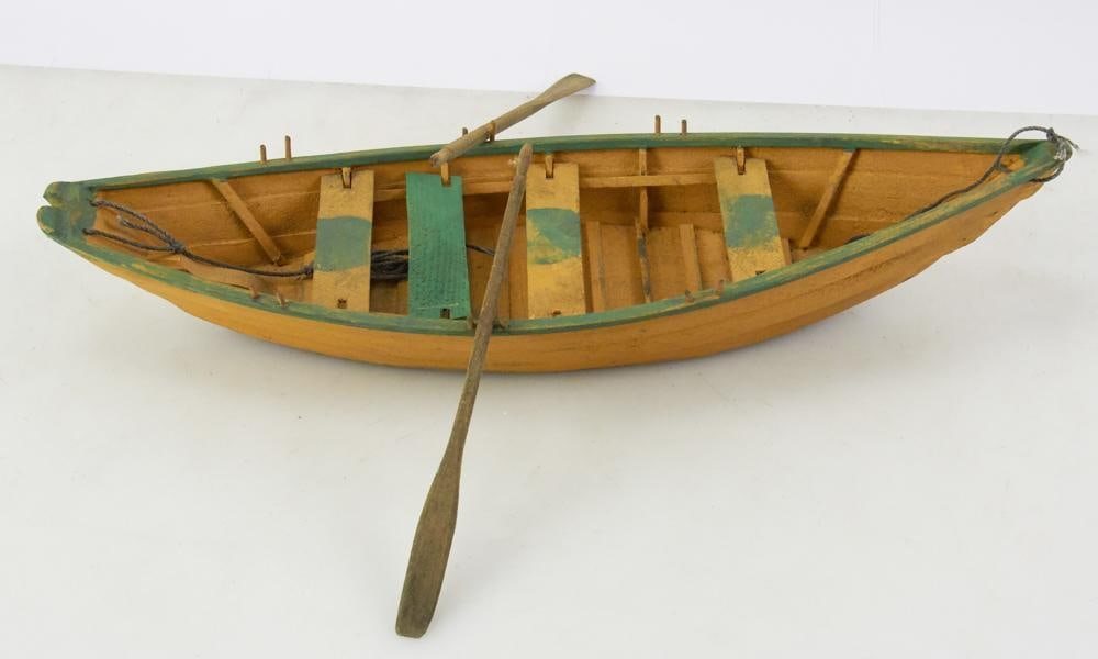 Folk Art Dory Model with Oars (1 of 4)