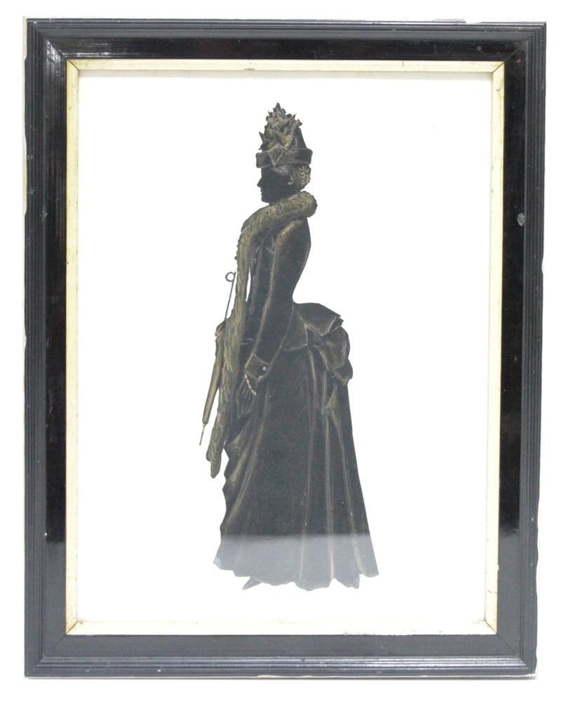 Silhouette of Victorian Lady Miss Lilian Pease, Watercolor (1 of 4)