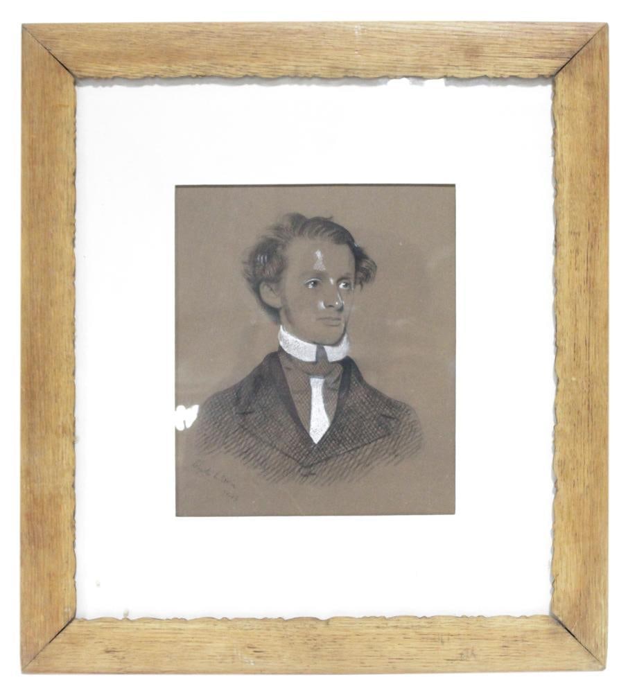 Charles E. Weir, Young Man in 19thC Attire, Drawing (1 of 3)