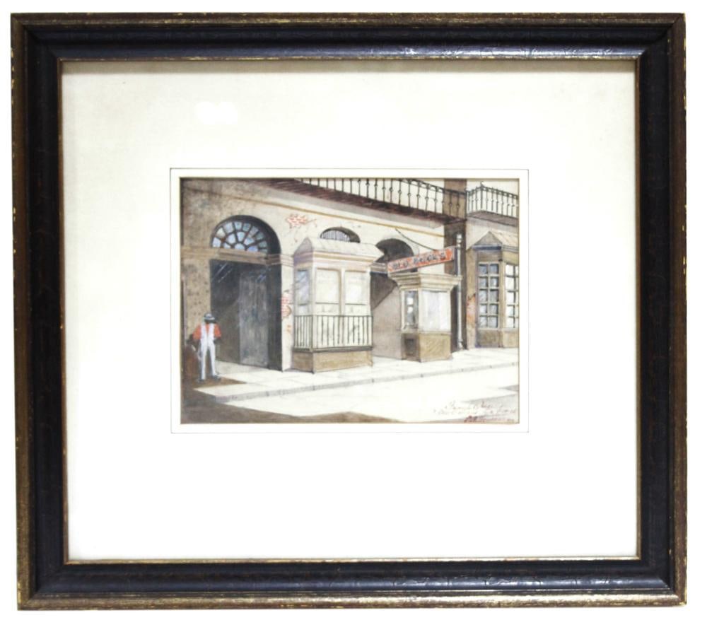 P.A. Newman, Book Store, French Quarter, Watercolor (1 of 4)