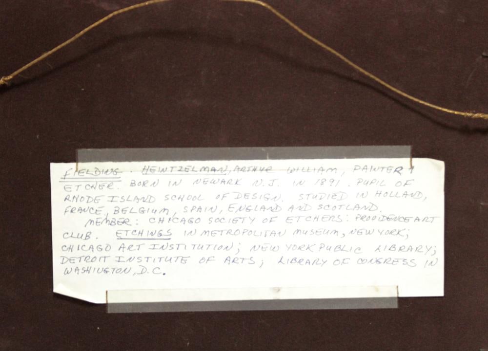 Arthur William Heintzelman, "Old Man Thinking", Etching - 5