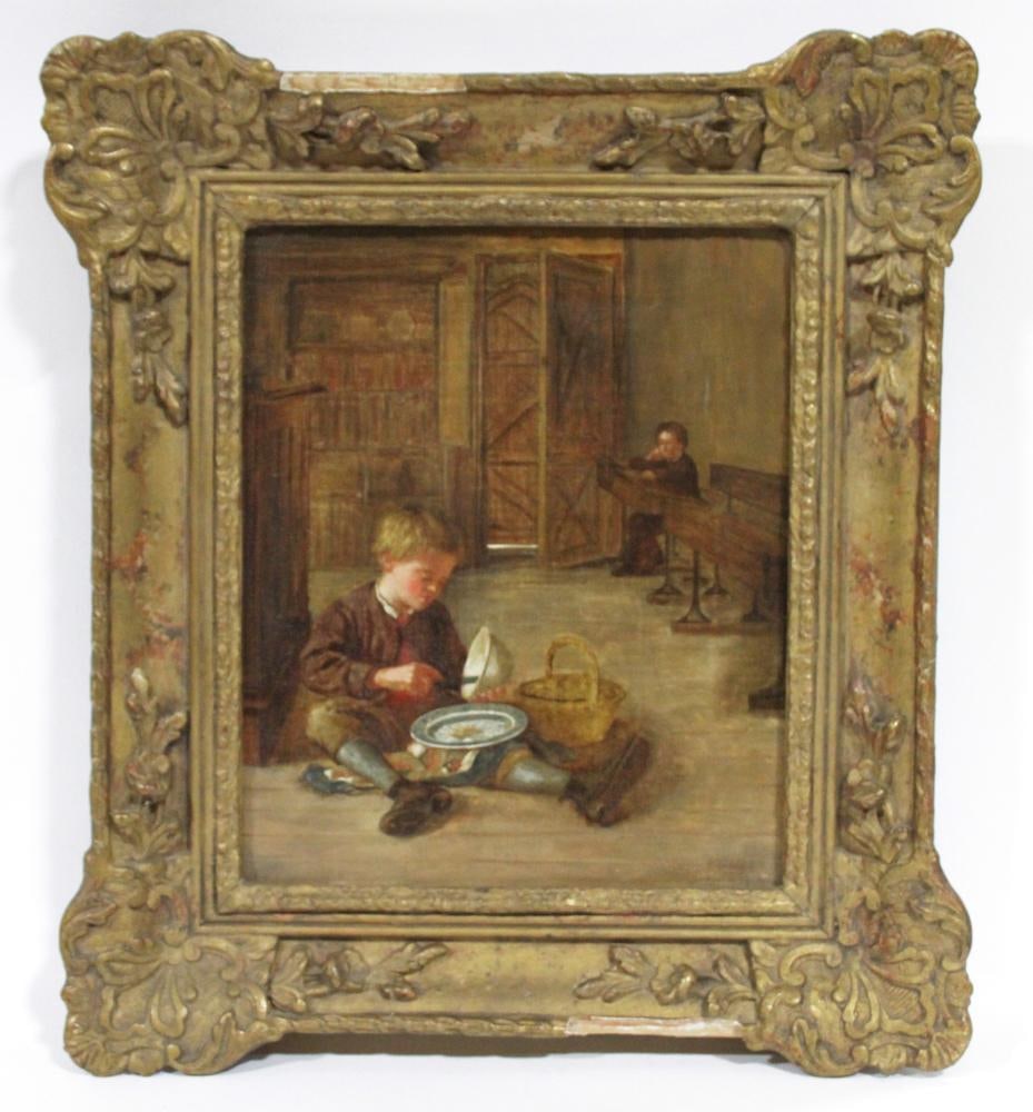 Interior Scene with Young Boys, "Lunch in the Schoolroom" (1 of 3)