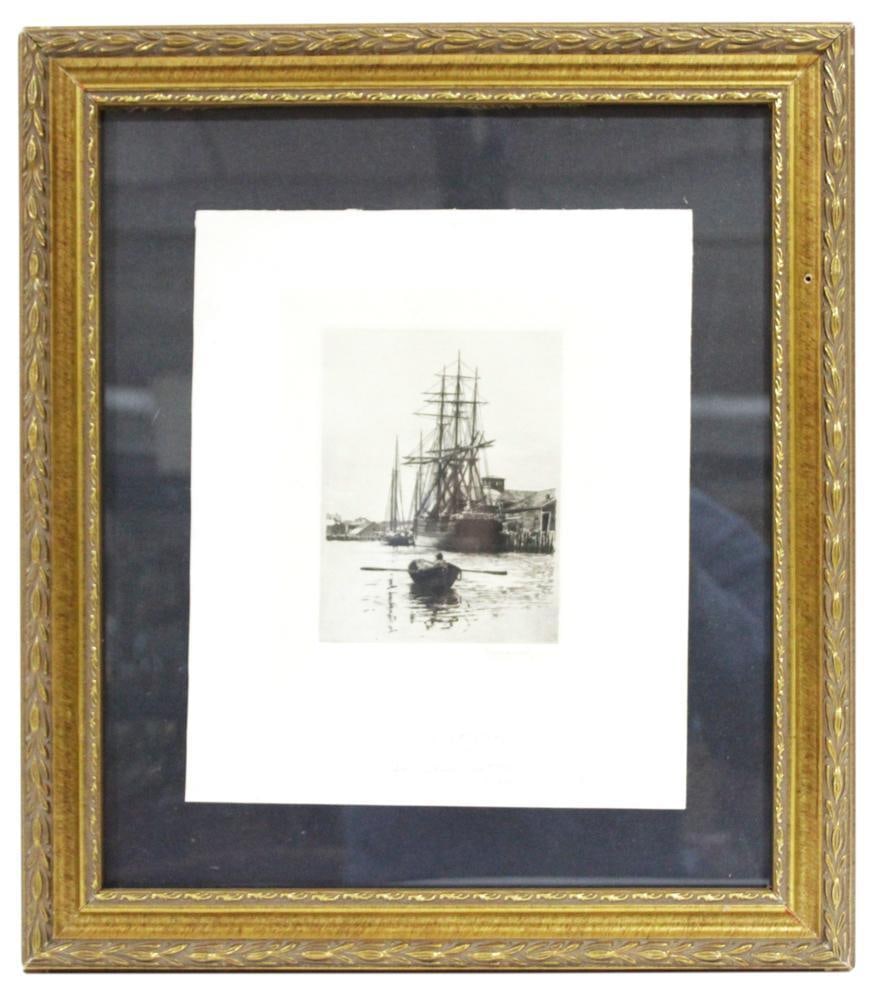 George W. Harvey, "Steamboat Wharf - Gloucester Harbor" (1 of 4)