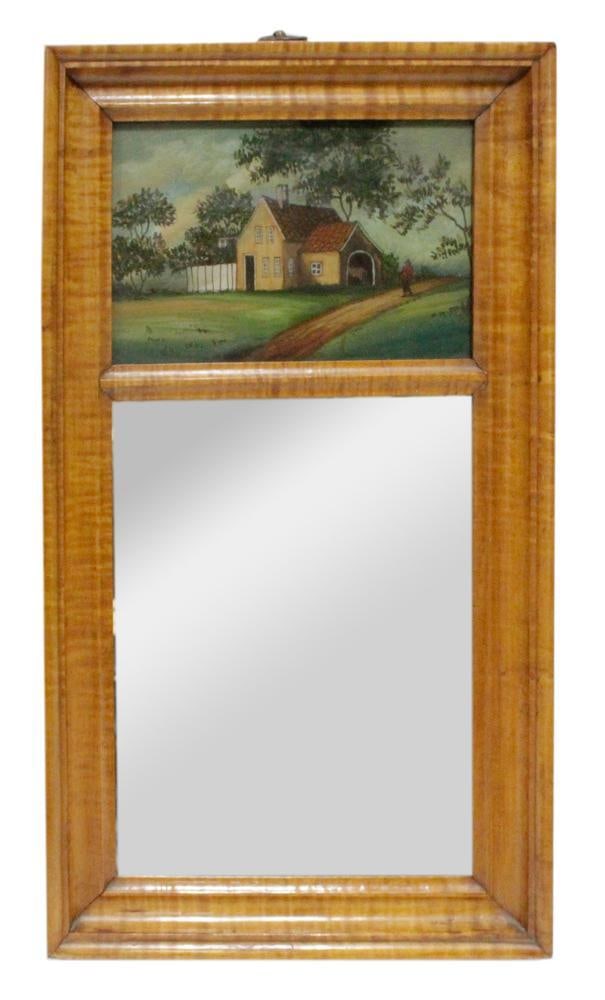 Antique Federal Mirror with Reverse Painting on Glass (1 of 3)
