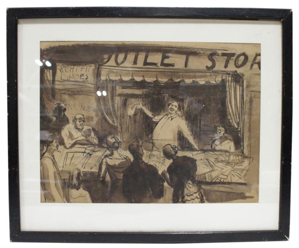 Irwin Nussbaum, "Outlet Store", Drawing (1 of 4)