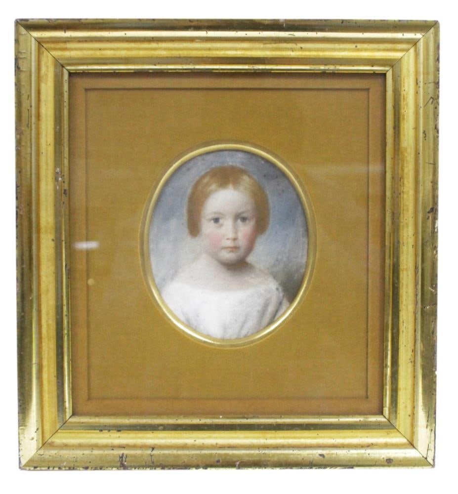 Antique Portrait of Young Child in White Dress (1 of 3)