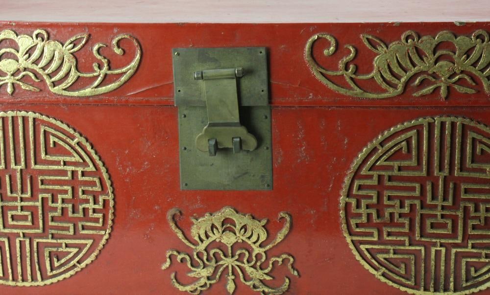 Old Chinese Red Trunk - 2