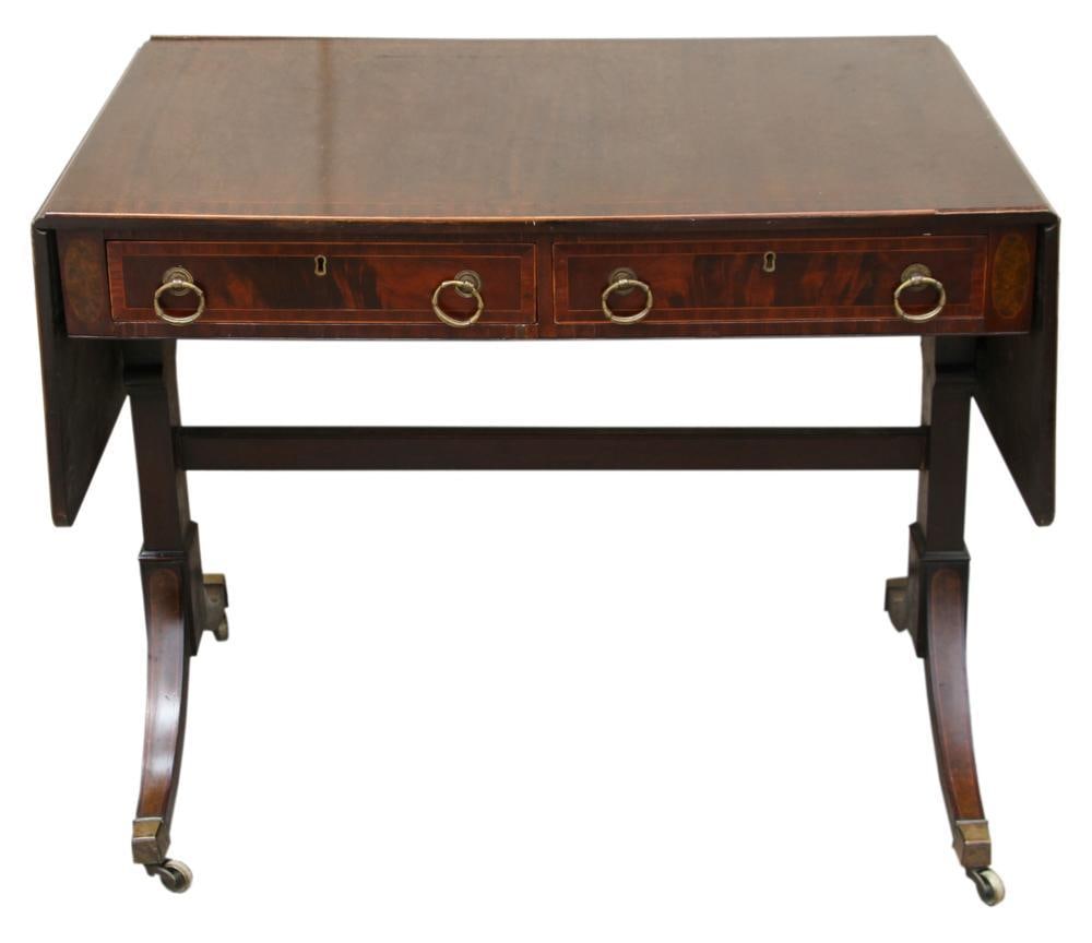 Early 19thC Georgian Inlaid Drop-leaf Sofa Table (1 of 12)