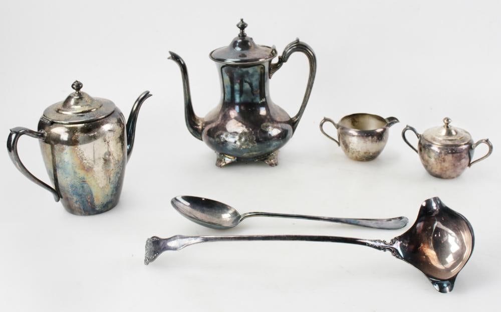 Silverplate Tea Set and Ladles (1 of 12)
