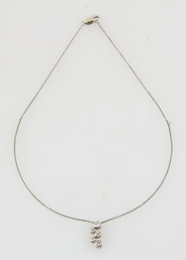 14k White Gold Diamond Pendant and Chain (1 of 4)