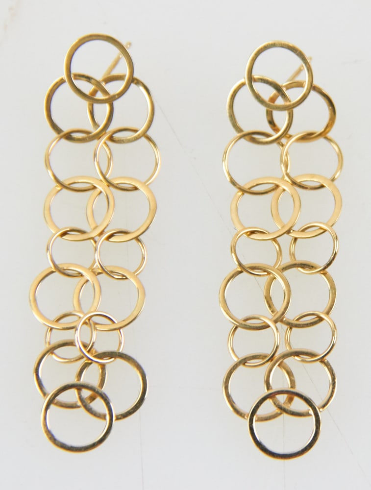 Pair of 14k Yellow Gold Pierced Earrings (1 of 4)