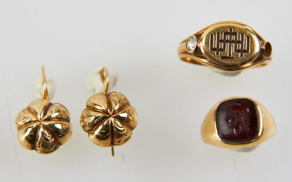 14k Gold Jewelry, Rings and Earrings (1 of 5)