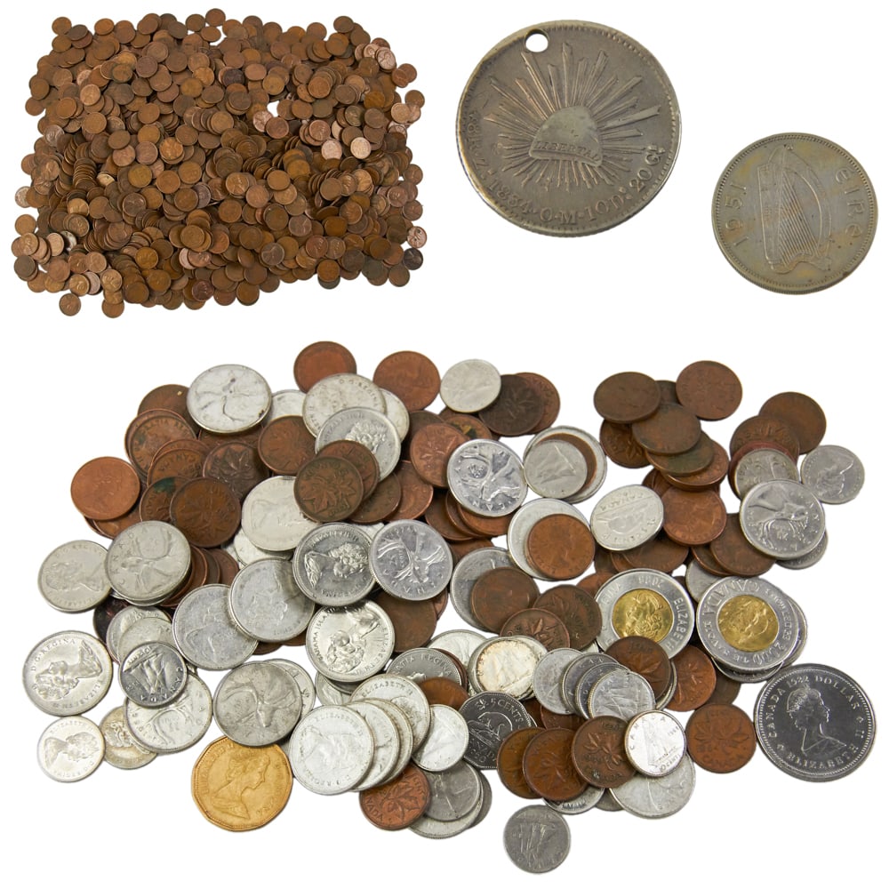 Collection of Wheat Pennies and Other Coins (1 of 20)