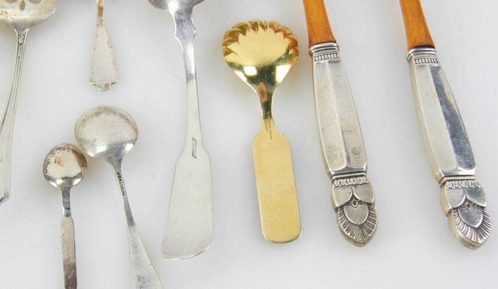 Assorted Sterling Flatware, Salts - 9