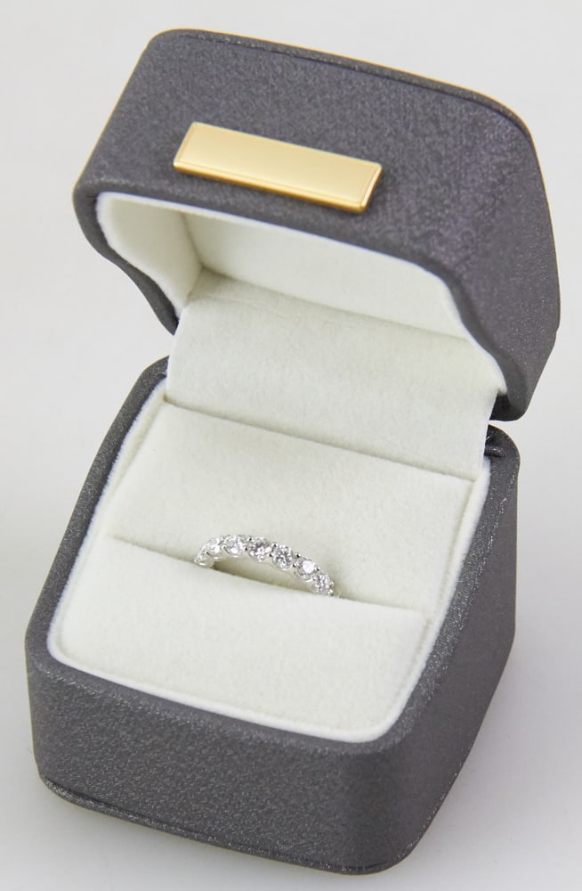 Diamond Eternity Band: Diamond eternity band, (18) diamonds, each approximately 0.15 ct, approximately 2.70 ctw. Ring size 6. Provenance: Honolulu, Hawaii collection. PLEASE NOTE: payment for silver, gold, jewelry, and