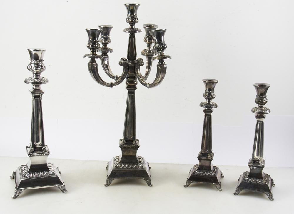 Judaic Silverplate Candelabra (1 of 7)