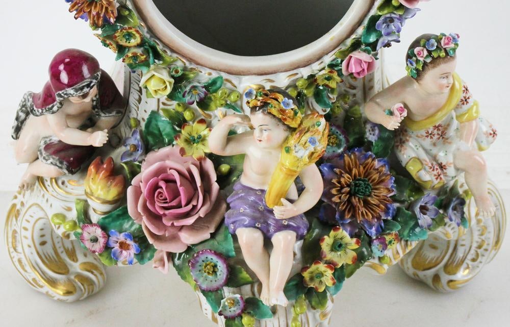 Dresden Porcelain Figural Clock - 10