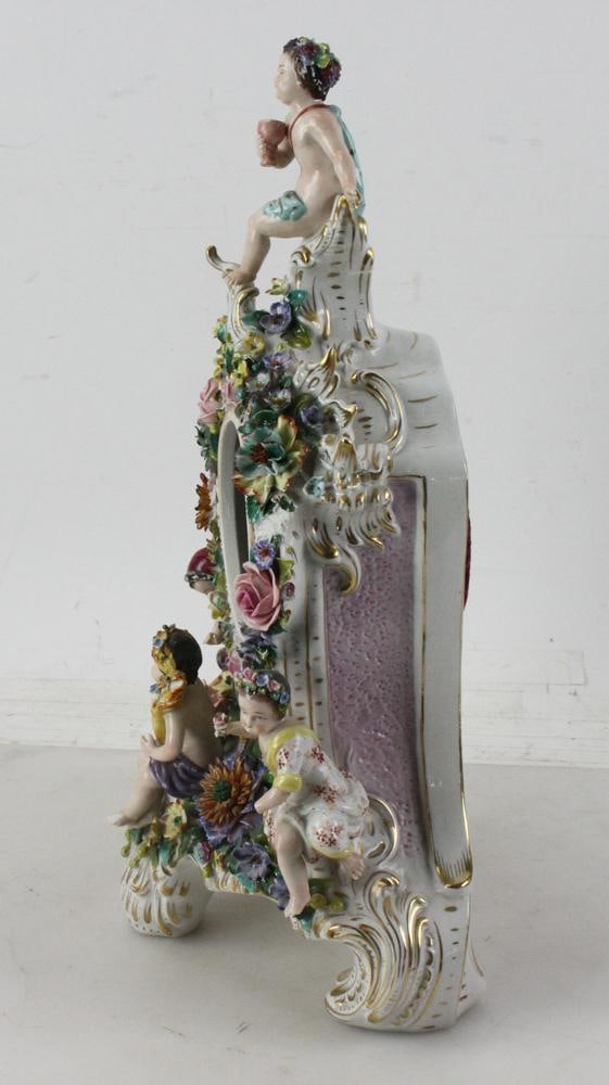 Dresden Porcelain Figural Clock - 12