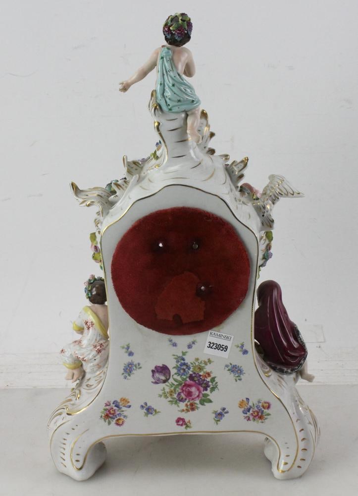 Dresden Porcelain Figural Clock - 13