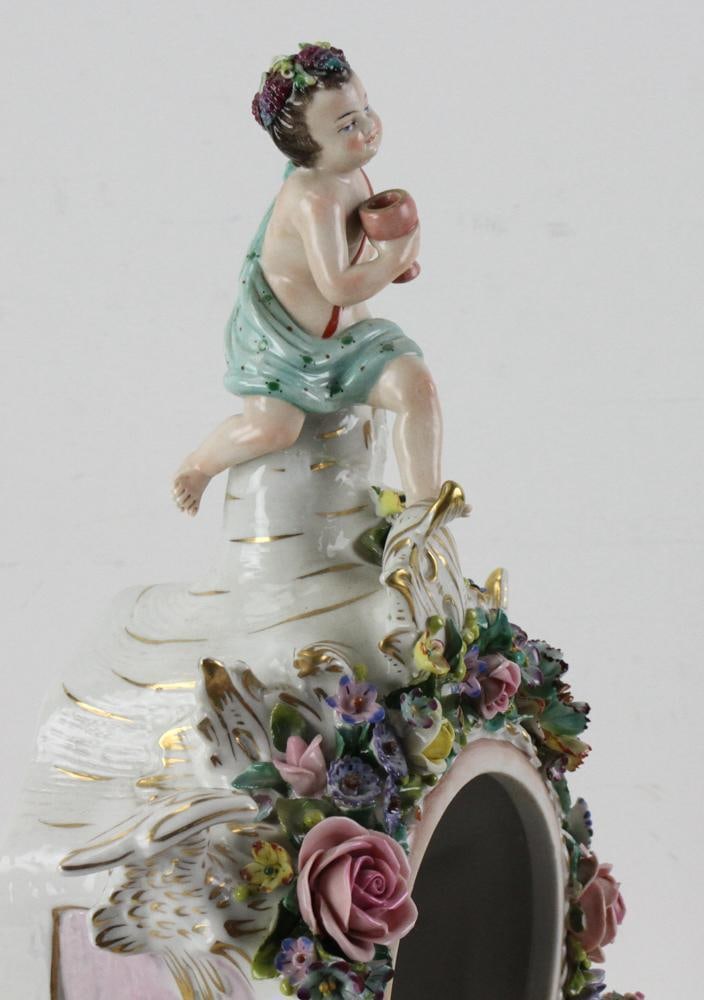Dresden Porcelain Figural Clock - 18