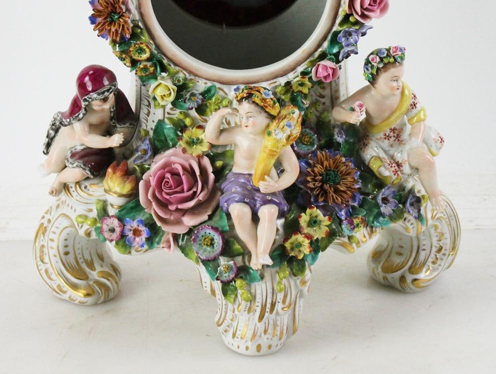 Dresden Porcelain Figural Clock - 5