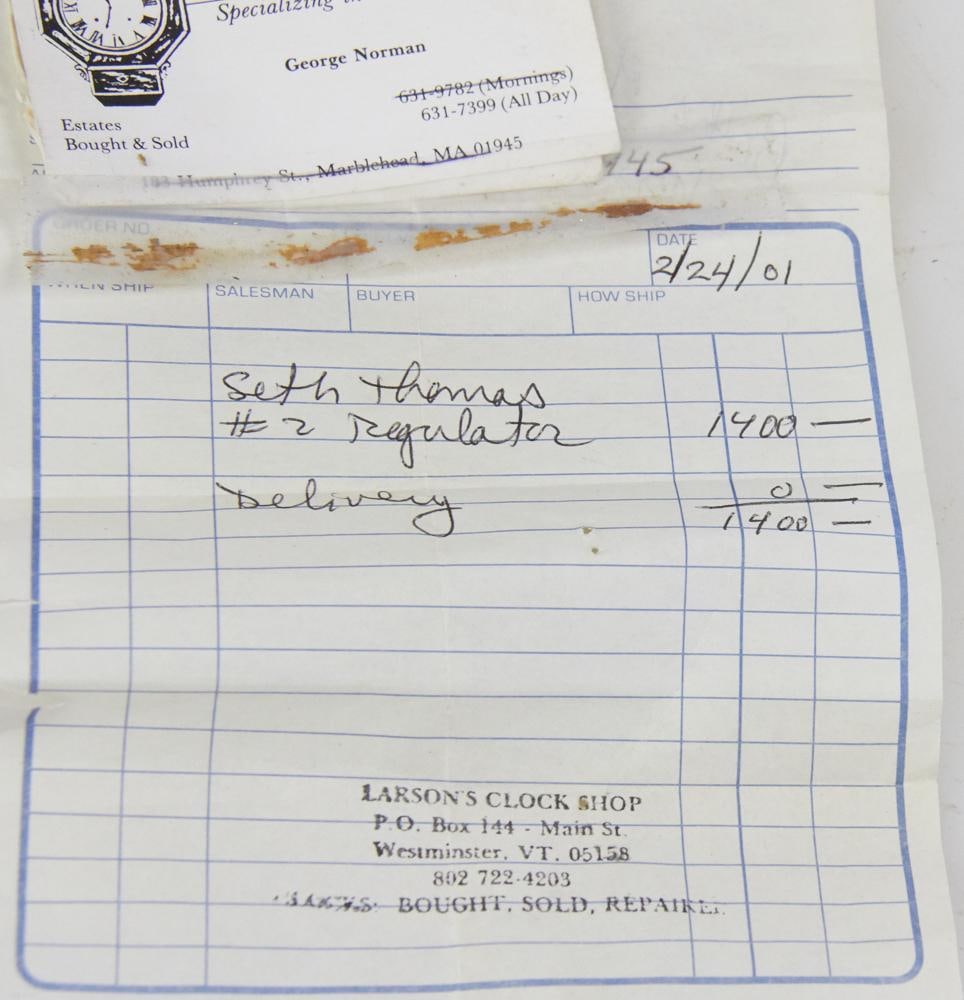 Early 20thC Seth Thomas #2 Regulator Clock - 8