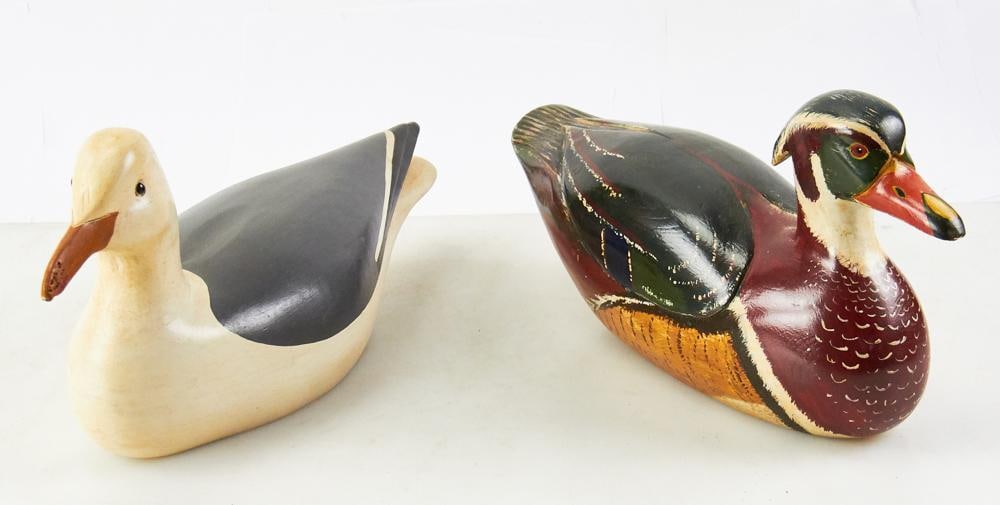 Two Carved and Painted Birds, One by Jim Keefer (1 of 6)