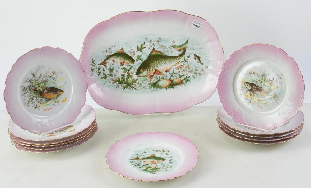 Austrian Fish Set, Platter with Plates (1 of 15)