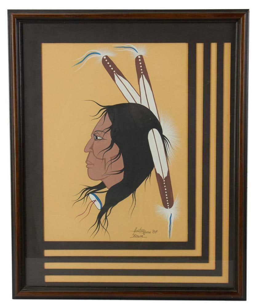 Ray "Hunting Horse" Darby, "Kiowa", Gouache (1 of 6)