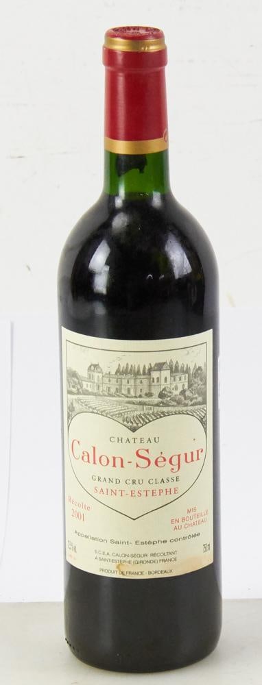 2001 Chateau Calon-Segur Grand Cru St. Estephe: 2001 Chateau Calon-Segur Grand Cru St. Estephe, 750ml bottle. Provenance: Palm Beach, Florida estate.