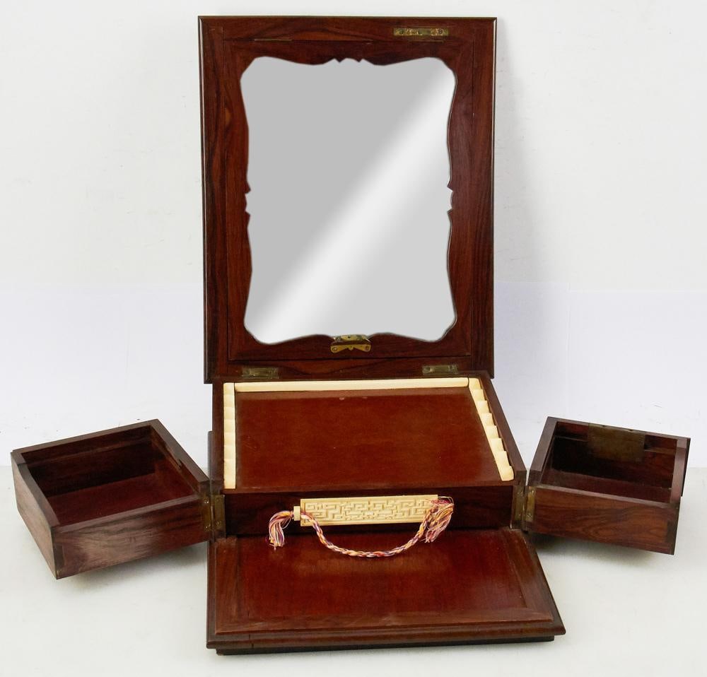 Antique Chinese Huanghuali Dresser Box with Carved Dragon (1 of 7)