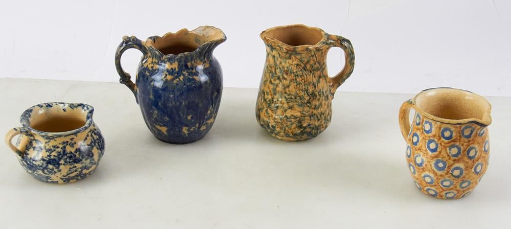 Early Sponge-decorated Pottery Pitchers (1 of 6)