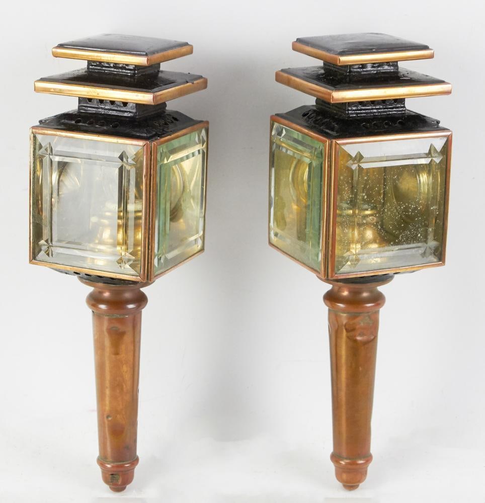 Late 19thC Carriage Lamps with Beveled Glass (1 of 16)