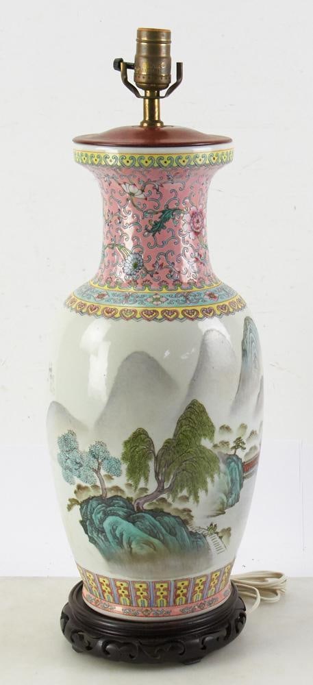 Chinese Republic Period Vase Lamp (1 of 5)