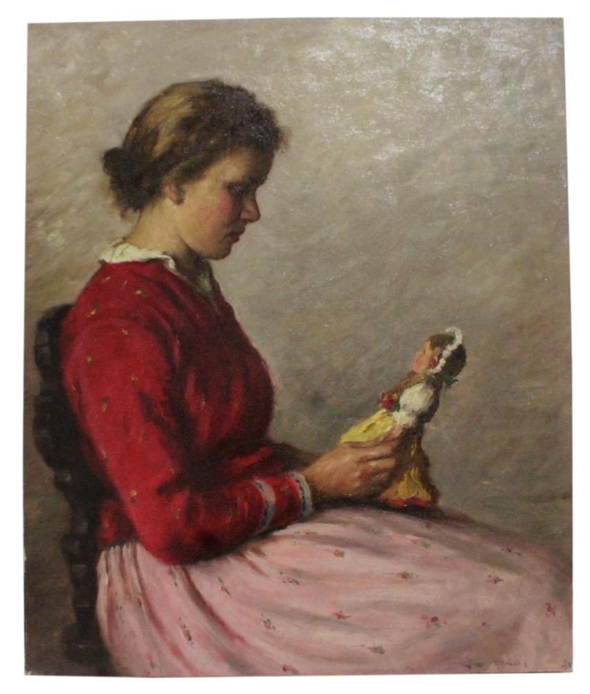 Lajos Rezes Molnar, Portrait of a Girl, Oil on Canvas (1 of 4)