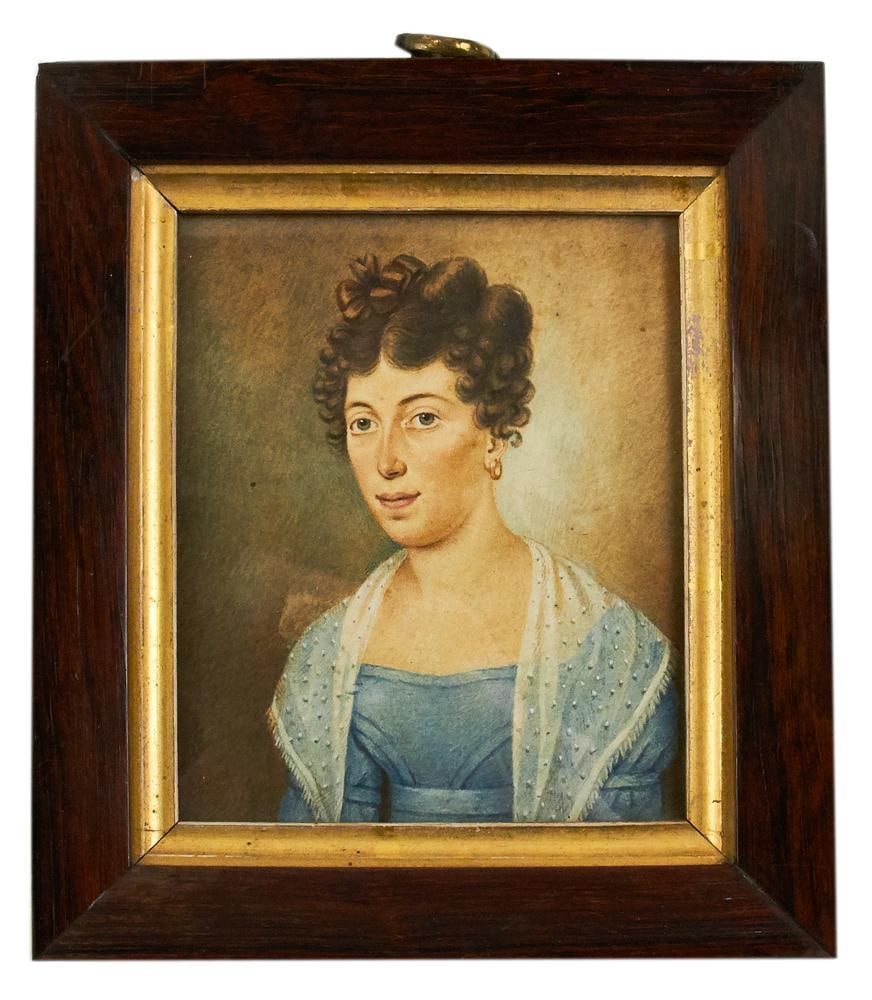Early 19thC Portrait of Young Woman, Oil on Board (1 of 4)